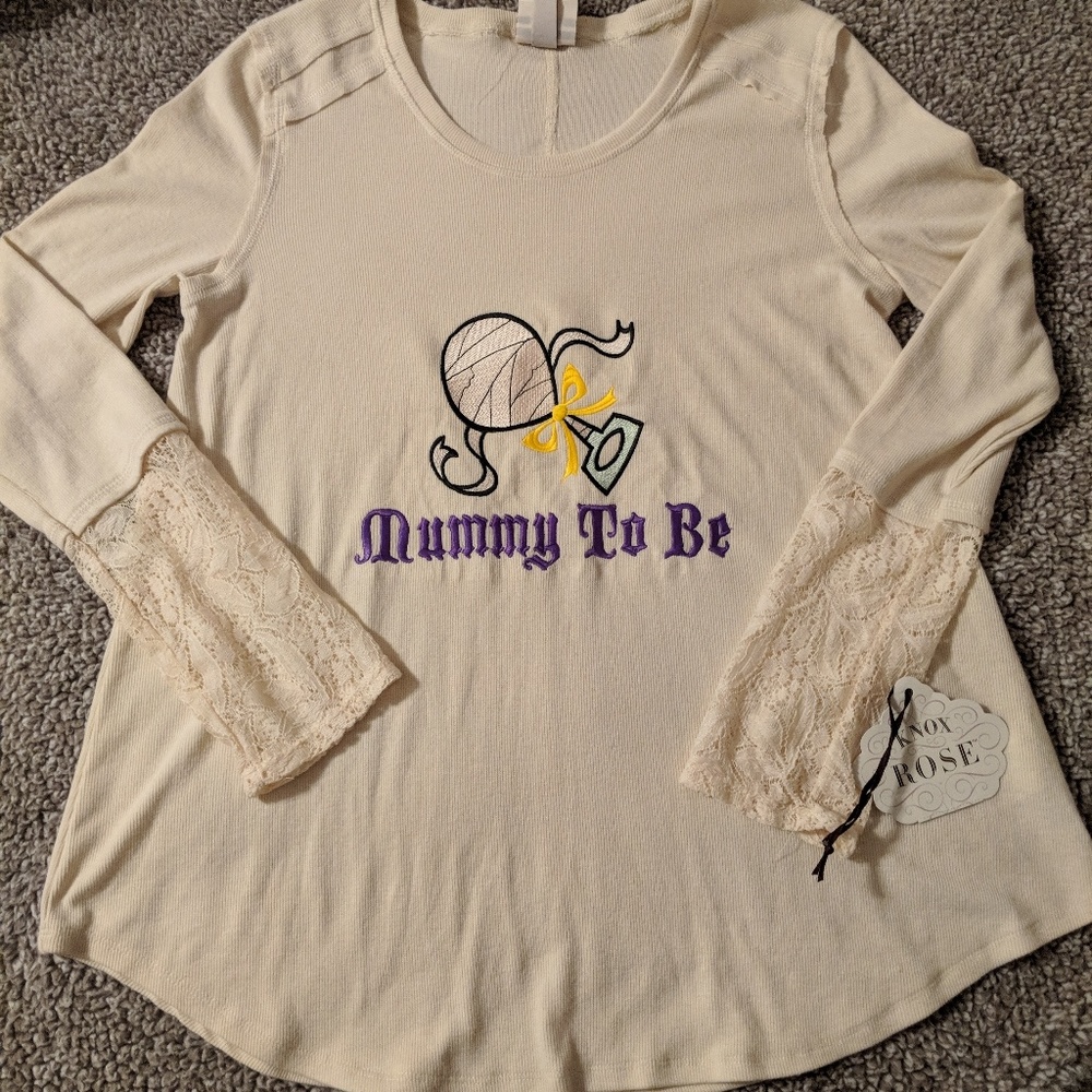 NEW Maternity Knox Rose cream shirt-  size medium